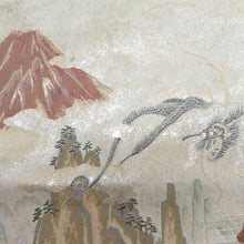 画像をギャラリービューアに読み込む, 袋帯 正絹 昇運十福図文様 ベージュ色x多色 金糸銀糸 六通柄 壱千八百織 フォーマル 仕立て上がり 長さ448cm