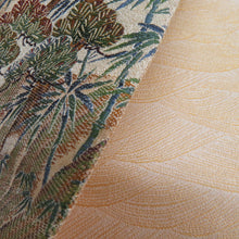 画像をギャラリービューアに読み込む, 袋帯 正絹 昇運十福図文様 ベージュ色x多色 金糸銀糸 六通柄 壱千八百織 フォーマル 仕立て上がり 長さ448cm