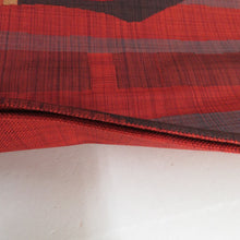 画像をギャラリービューアに読み込む, 袋帯 洒落袋帯 紬 絹 赤色x茶色 ガゼル模様 六通柄 仕立て上がり 着物帯 長さ432cm