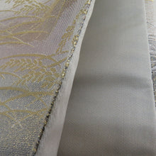 画像をギャラリービューアに読み込む, 袋帯 作り帯 とのき帯 フォーマル 金糸銀糸 草模様 正絹 薄紫色x銀色x金色 六通柄 仕立て上がり 着物帯