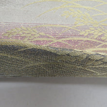 画像をギャラリービューアに読み込む, 袋帯 作り帯 とのき帯 フォーマル 金糸銀糸 草模様 正絹 薄紫色x銀色x金色 六通柄 仕立て上がり 着物帯