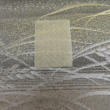 画像をギャラリービューアに読み込む, 袋帯 作り帯 とのき帯 フォーマル 金糸銀糸 草模様 正絹 薄紫色x銀色x金色 六通柄 仕立て上がり 着物帯