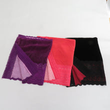 Load image into Gallery viewer, ショール 3点セット レーヨン ベルベットショール 黒x赤ピンクx紫色