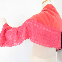 Load image into Gallery viewer, ショール 3点セット レーヨン ベルベットショール 黒x赤ピンクx紫色