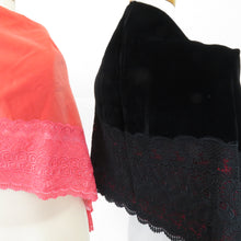 Load image into Gallery viewer, ショール 3点セット レーヨン ベルベットショール 黒x赤ピンクx紫色