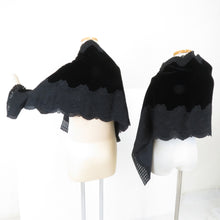 画像をギャラリービューアに読み込む, ショール 2点セット レーヨン ベルベットショール 黒x黒