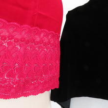 Load image into Gallery viewer, ショール 2点セット レーヨン ベルベットショール 黒x赤