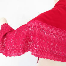 Load image into Gallery viewer, ショール 2点セット レーヨン ベルベットショール 黒x赤