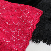 Load image into Gallery viewer, ショール 2点セット レーヨン ベルベットショール 黒x赤