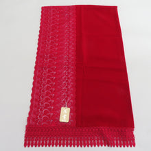 Load image into Gallery viewer, ショール 2点セット レーヨン ベルベットショール 黒x赤