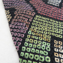 画像をギャラリービューアに読み込む, ショール 3点セット 表絹 レース部分レーヨン  黒xピンクxえんじ色