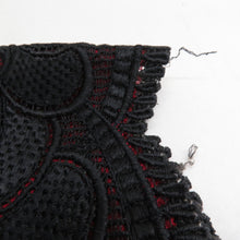 画像をギャラリービューアに読み込む, ショール 3点セット 表絹 レース部分レーヨン  黒xピンクxえんじ色