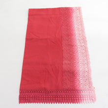 画像をギャラリービューアに読み込む, ショール 3点セット 表絹 レース部分レーヨン  黒xピンクxえんじ色