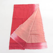 画像をギャラリービューアに読み込む, ショール 3点セット 表絹 レース部分レーヨン  黒xピンクxえんじ色