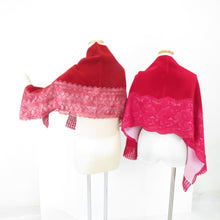 画像をギャラリービューアに読み込む, ショール 2点セット レーヨン ベルベットショール 茶赤色x紅色