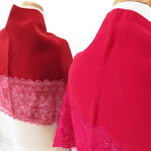 画像をギャラリービューアに読み込む, ショール 2点セット レーヨン ベルベットショール 茶赤色x紅色