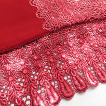 画像をギャラリービューアに読み込む, ショール 2点セット レーヨン ベルベットショール 茶赤色x紅色