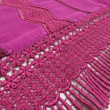 画像をギャラリービューアに読み込む, ショール 3点セット レーヨン ベルベットショール 黒xつつじ色x薄ピンク色