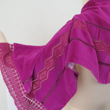 画像をギャラリービューアに読み込む, ショール 3点セット レーヨン ベルベットショール 黒xつつじ色x薄ピンク色