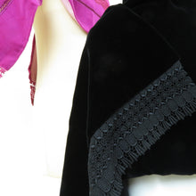 画像をギャラリービューアに読み込む, ショール 3点セット レーヨン ベルベットショール 黒xつつじ色x薄ピンク色