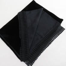 画像をギャラリービューアに読み込む, ショール 3点セット レーヨン ベルベットショール 黒xつつじ色x薄ピンク色