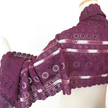 画像をギャラリービューアに読み込む, ショール 3点セット レーヨン レースショール 黒x赤x紫色