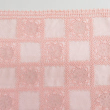 画像をギャラリービューアに読み込む, ショール 端鳳ヌーベル レースショール サーモンピンク色 生地絹 レース部分レーヨン 綿
