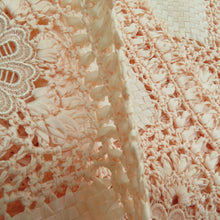 画像をギャラリービューアに読み込む, ショール 端鳳ヌーベル レースショール サーモンピンク色 生地絹 レース部分レーヨン 綿