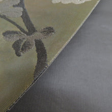 画像をギャラリービューアに読み込む, 袋帯 花文様 グリーンx砂色x赤色 正絹 金糸 仕立て上がり 着物帯 長さ440cm