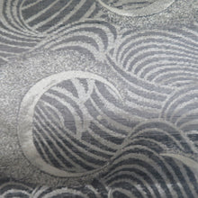 画像をギャラリービューアに読み込む, 袋帯 双全通撚金華山 正絹 モール織り リバーシブル 高級 銀糸 グレーxブルーxシルバーx薄紫色 霞模様x月模様 仕立て上がり 着物帯 長さ464cm