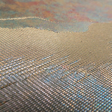 画像をギャラリービューアに読み込む, 袋帯 雲取り模様 青胴箔 正絹 金糸 緑色x金色絹 六通柄 地紋入り 仕立て上がり 着物帯 長さ432cm