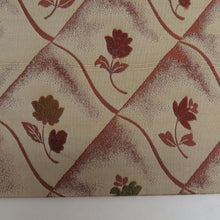 画像をギャラリービューアに読み込む, 袋帯 洒落袋帯 菱に花模様 絹 茶色x緑色 全通柄 仕立て上がり 着物帯 長さ432cm