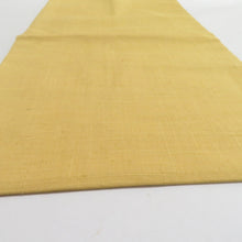 画像をギャラリービューアに読み込む, 名古屋帯 作家物 ろうけつ染め 紬地 黄色x黄緑x茶色 絹 華文紋様 名古屋仕立て お太鼓柄 仕立て上がり 着物帯 長さ401cm