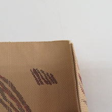 画像をギャラリービューアに読み込む, 名古屋帯 正絹 薄茶色x茶色 幾何学模様 八寸帯 六通柄 カジュアル 仕立て上がり 着物帯 長さ351cm