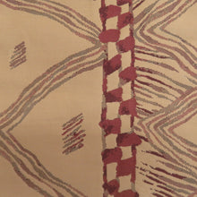 画像をギャラリービューアに読み込む, 名古屋帯 正絹 薄茶色x茶色 幾何学模様 八寸帯 六通柄 カジュアル 仕立て上がり 着物帯 長さ351cm