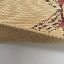 画像をギャラリービューアに読み込む, 名古屋帯 正絹 薄茶色x茶色 幾何学模様 八寸帯 六通柄 カジュアル 仕立て上がり 着物帯 長さ351cm