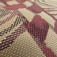 画像をギャラリービューアに読み込む, 名古屋帯 正絹 薄茶色x茶色 幾何学模様 八寸帯 六通柄 カジュアル 仕立て上がり 着物帯 長さ351cm