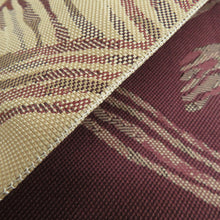画像をギャラリービューアに読み込む, 名古屋帯 正絹 薄茶色x茶色 幾何学模様 八寸帯 六通柄 カジュアル 仕立て上がり 着物帯 長さ351cm