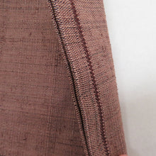 画像をギャラリービューアに読み込む, 名古屋帯 化繊 レーヨン 茶色x青色 唐草花模様 お太鼓柄 八寸帯 カジュアル 仕立て上がり 着物帯 長さ330cm