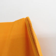 画像をギャラリービューアに読み込む, 名古屋帯 正絹 黄色x多色 型染め 霞に唐草花模様 お太鼓柄 カジュアル 仕立て上がり 着物帯 長さ365cm