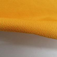 画像をギャラリービューアに読み込む, 名古屋帯 正絹 黄色x多色 型染め 霞に唐草花模様 お太鼓柄 カジュアル 仕立て上がり 着物帯 長さ365cm