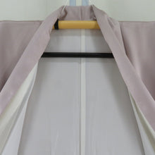 画像をギャラリービューアに読み込む, 付下げ 薄紫色x薄ピンク色 ぼかし染め 唐草花文様 袷 広衿 正絹 仕立て上がり着物 身丈158cm