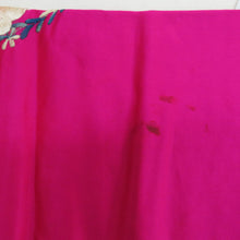 画像をギャラリービューアに読み込む, 半幅帯 アンティーク 絹 日本刺繍 希少 花柄 ピンクxベージュx青 仕立て上がり 長さ348cm
