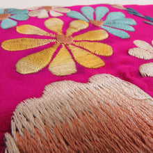 画像をギャラリービューアに読み込む, 半幅帯 アンティーク 絹 日本刺繍 希少 花柄 ピンクxベージュx青 仕立て上がり 長さ348cm