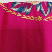画像をギャラリービューアに読み込む, 半幅帯 アンティーク 絹 日本刺繍 希少 花柄 ピンクxベージュx青 仕立て上がり 長さ348cm