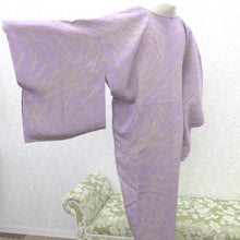 画像をギャラリービューアに読み込む, 襦袢 長襦袢 紫 ベージュ 松葉 袷仕立て バチ衿 正絹 しつけ糸付き 普段使い 吉祥文様 身丈109cm