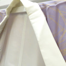 画像をギャラリービューアに読み込む, 襦袢 長襦袢 紫 ベージュ 松葉 袷仕立て バチ衿 正絹 しつけ糸付き 普段使い 吉祥文様 身丈109cm