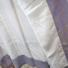 画像をギャラリービューアに読み込む, 襦袢 長襦袢 紫 ベージュ 松葉 袷仕立て バチ衿 正絹 しつけ糸付き 普段使い 吉祥文様 身丈109cm