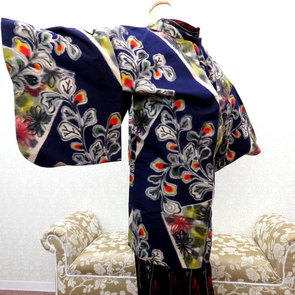 1474★銘仙 正絹 アンティーク 長羽織 着物 10枚 おまとめ リメイク素材 1474☆銘仙 正絹 アンティーク 長羽織 着物 10枚 おまとめ リメイク素材