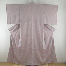 Load image into Gallery viewer, 小紋 付下げ小紋 露芝模様 地紋入り 薄紫x多色 袷 広衿 正絹 仕立て上がり着物 身丈154cm